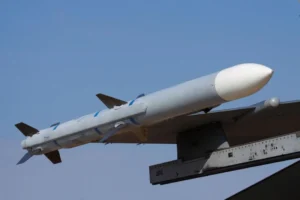 AIM-120 AMRAAM Air to Air Missile loaded on an F-16