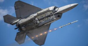 AIM-120 AMRAAM missile launched from an F-22 Raptor