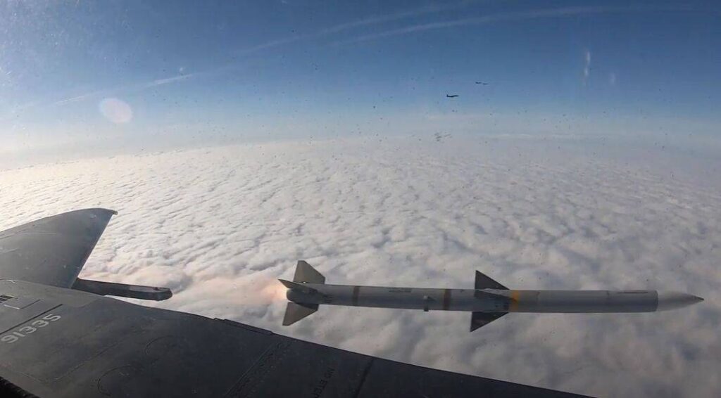 AIM-120 Air to Air Missile launch from an F-15