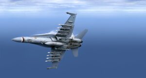 F/A-18 in Air to Air configuration with full load of AIM-120 AMRAAM and AIM-9 Sidewinder missiles