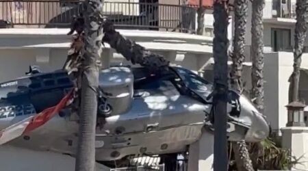 N222EX Bell 222 Helicopter crashed at Huntington Beach California on 11 OCT 2025