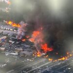 Aftermath of UPS Flight 297- an MD-11 plane crash in kentucky-louisville